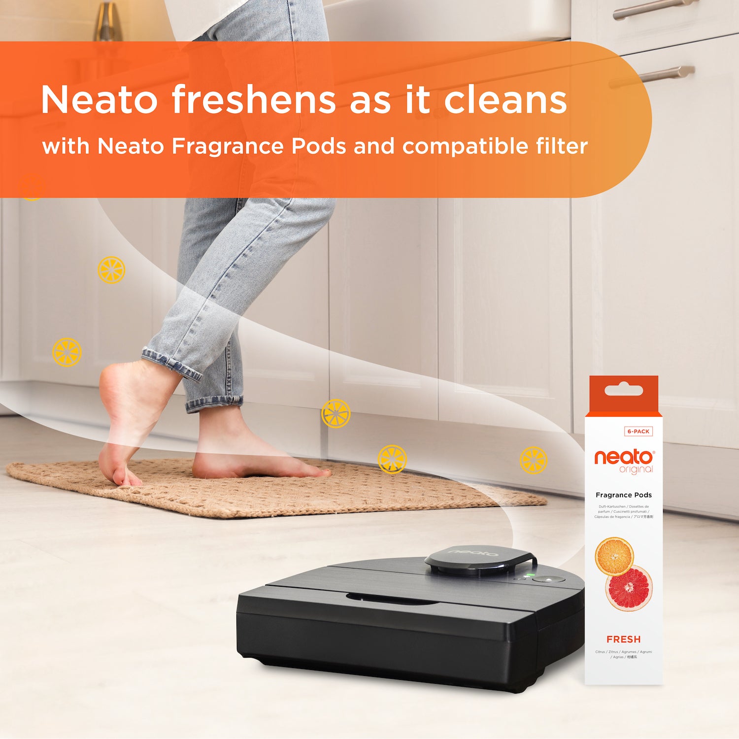 Neato Fragrance Pods | Fresh (Citrus) | 6-Pack